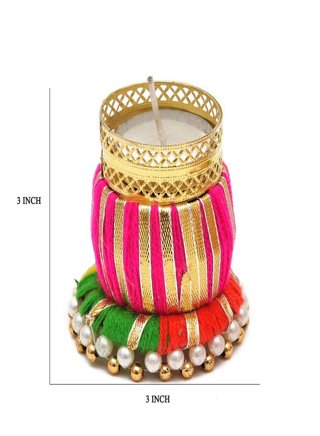 Sanvatsar Designer Damru Tealight Diwali Diya for Home Decoration (Set of 12) - Image 3